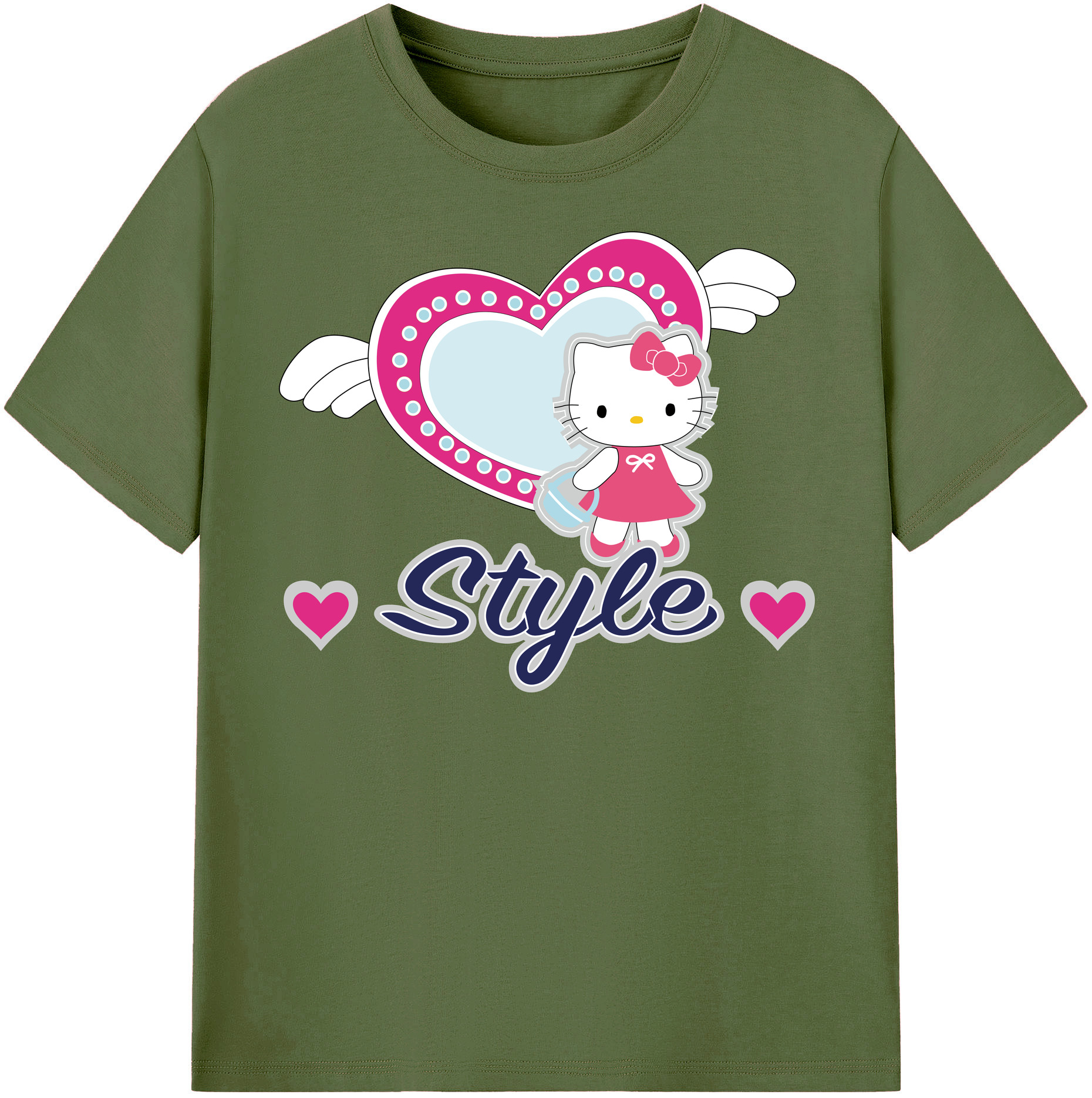 （画像用） Hello Kitty ハローキティ 綿100％半袖Tシャツ（フロントプリント）